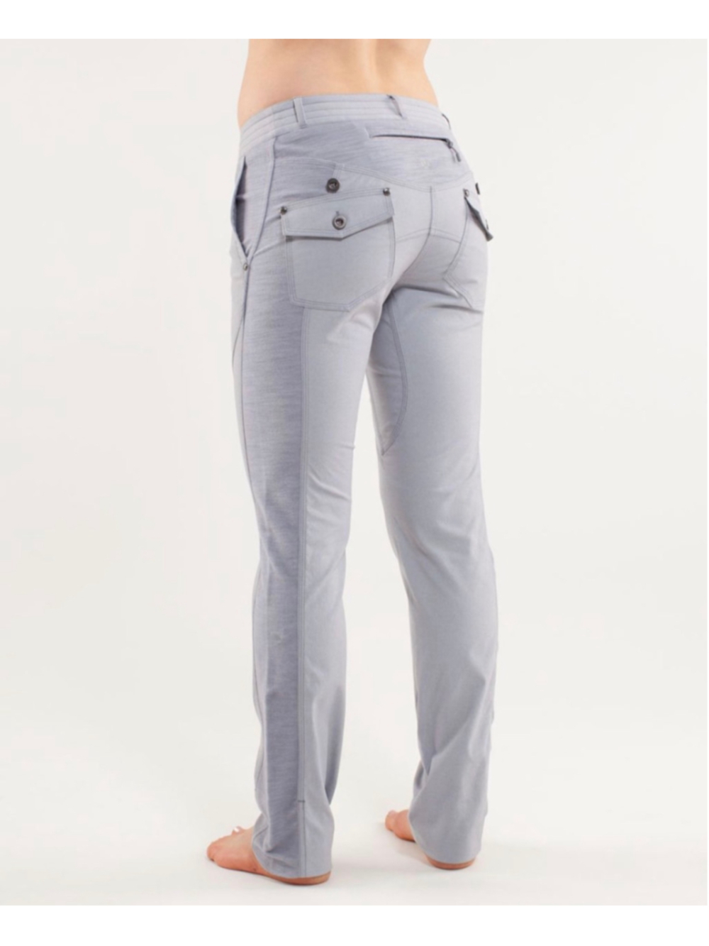 Lululemon Ride On Pants Grey Fossil White Trousers Size 6 Pockets Rare Athletic